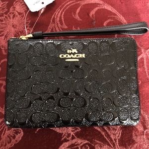 NWT Black Coach Wristlet
